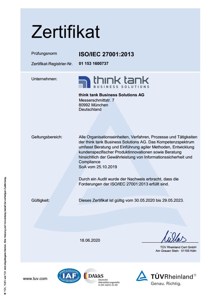 iso 27001 Zertifizierung